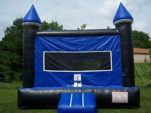 Black and Blue Castle inflatable rental in Iowa City, Iowa